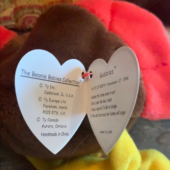 TY Rare Thanksgiving Gobbles Beanie Baby Turkey Stuffed Toy (new) - Picture 6 of 8